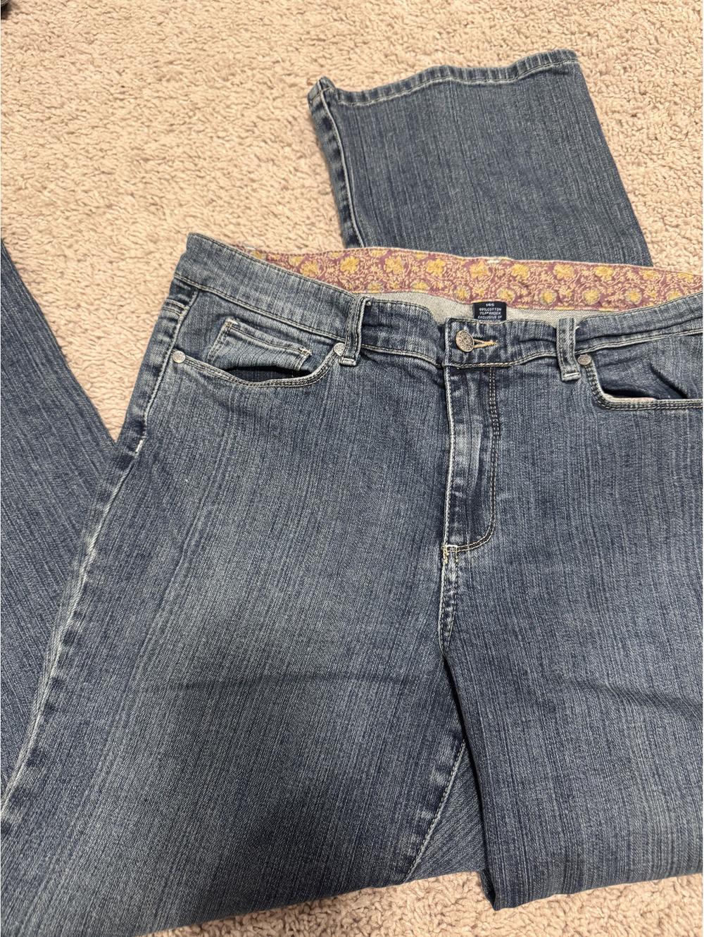Vintage AJ Ashley Judd Bootcut Jeans Medium Wash Paisley Women's Size 14s